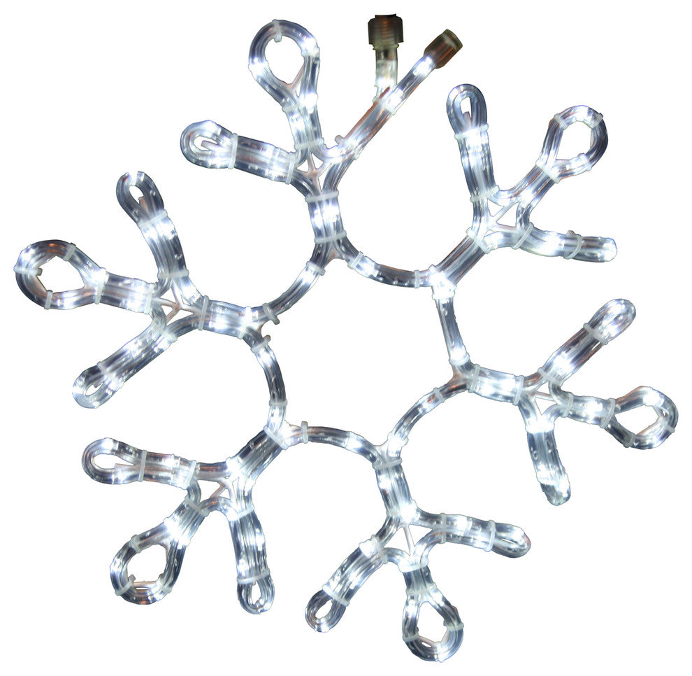 18" Pure White Ropelit Snowflake