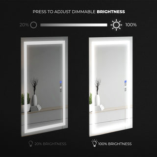 LED Modern Bathroom Frameless Decorative Mirror Wall Mounted, 36"x72", Rectangle