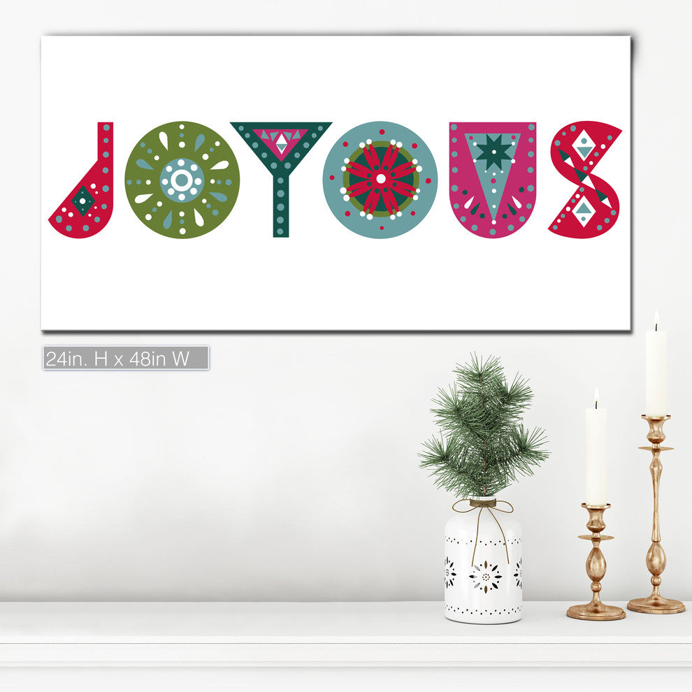 Ready2HangArt 'Joyous' Wrapped Canvas Christmas Wall Art