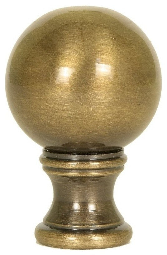 Sphere Lamp Finial Antique Brass 1.5"h
