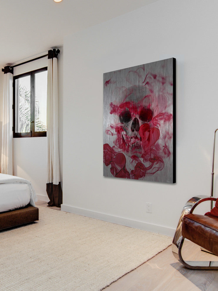 "Skull 2" UV Ink Print on Brushed  Aluminum, 24"x36"