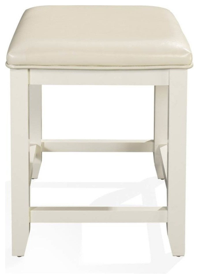 Vista Vanity Stool, White Finish