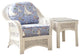 Regatta Arm Chair in White, Beach-Lily Fabric