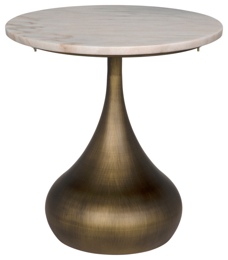 Mateo Side Table, Aged Brass