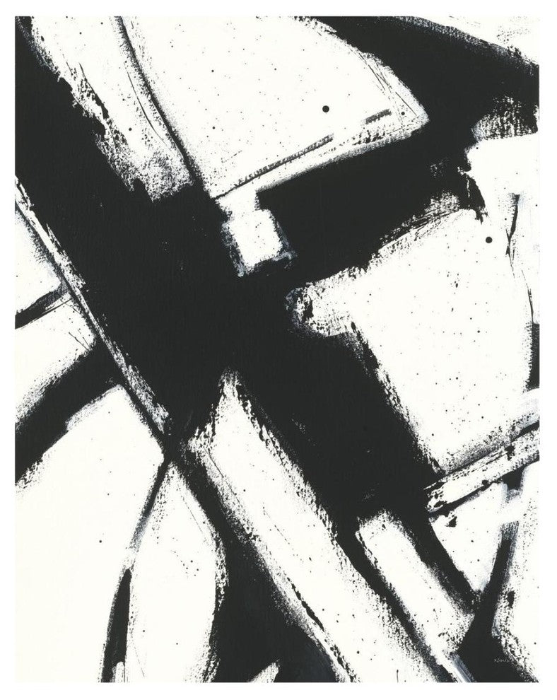 "Expression Abstract I White Crop" Digital Paper Print by Shirley Novak, 18"x22"