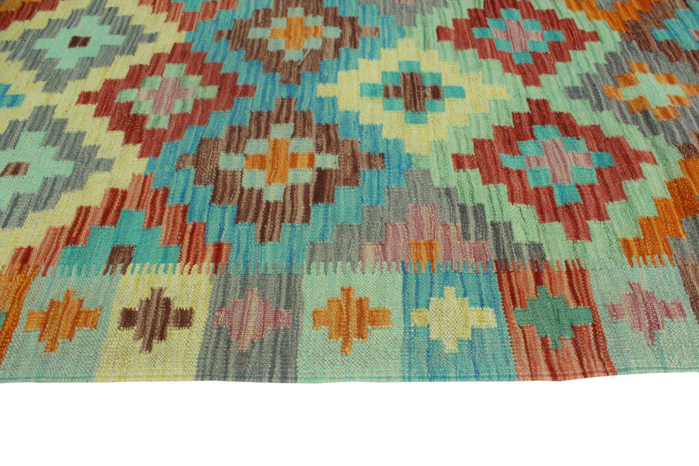 Sangat Kilim Corwyn Burgundy/Gold Runner, 2'8x13'0