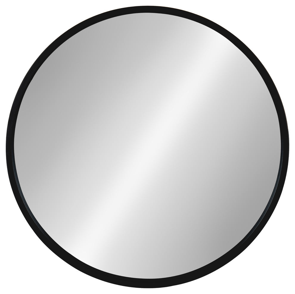 Travis Round Wood Accent Wall Mirror