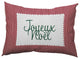 Joyeux Noel Ticking Accent Pillow, Haute Red, 14"x20"