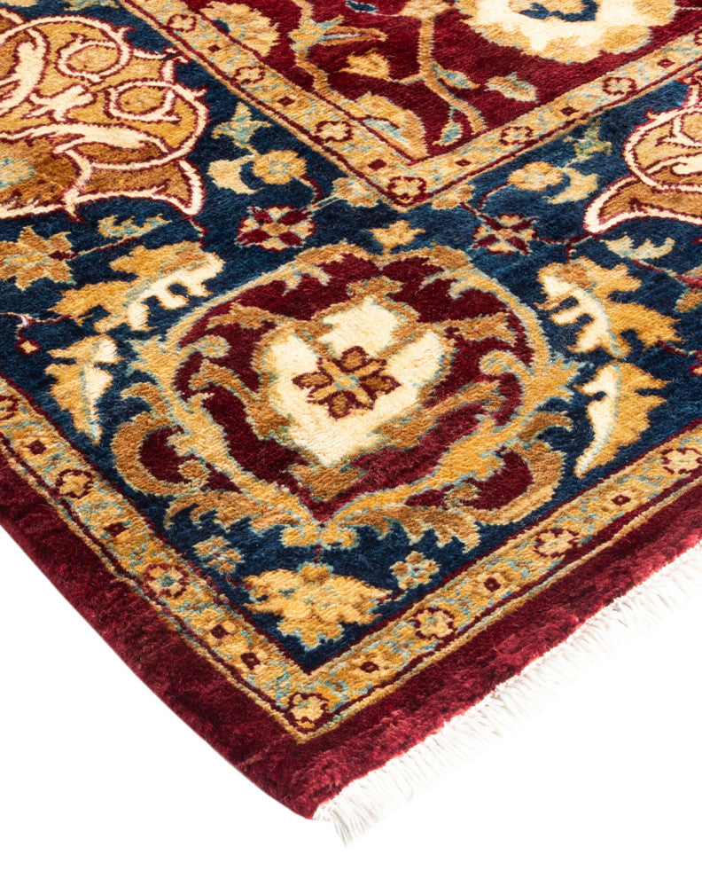 Ottoman, One-of-a-Kind Handmade Area Rug Red, 6' 1" x 9' 2"