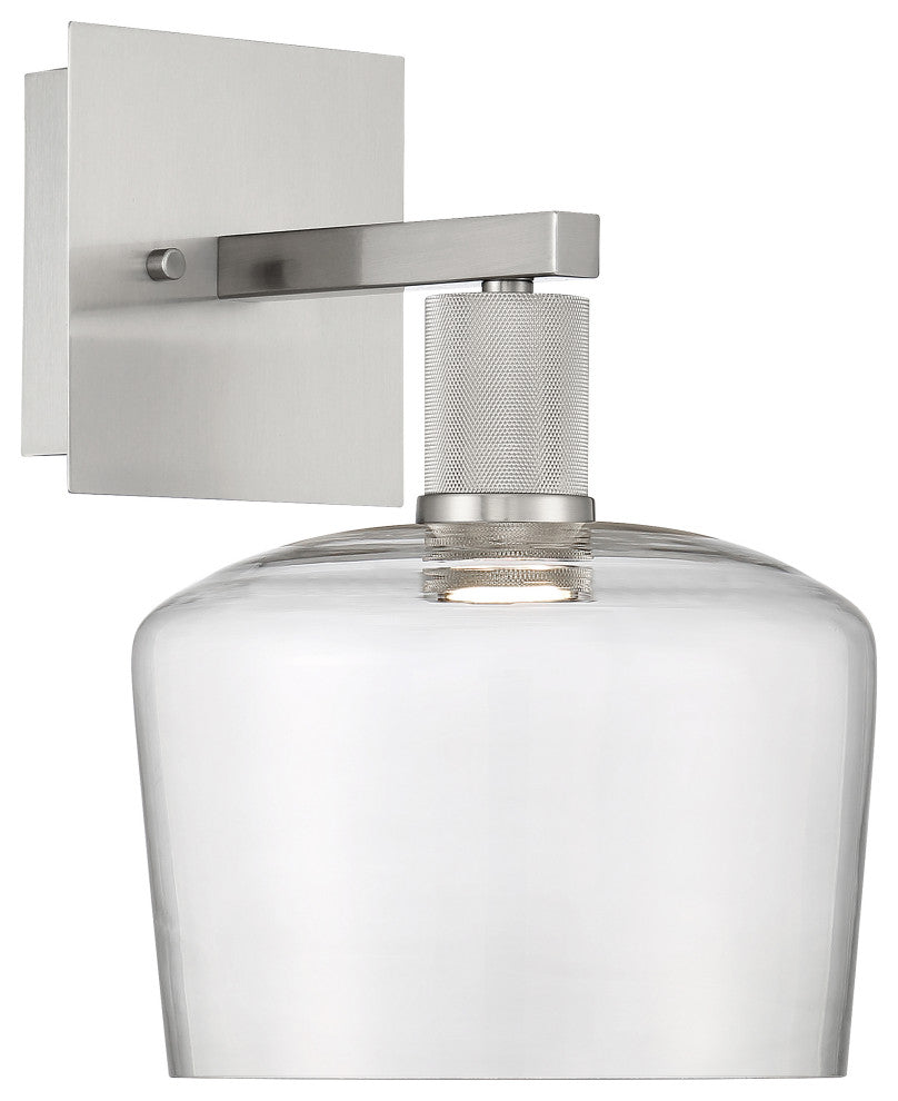 Access Port Nine 1-Light Chardonnay LED Wall Sconce Brushed Steel