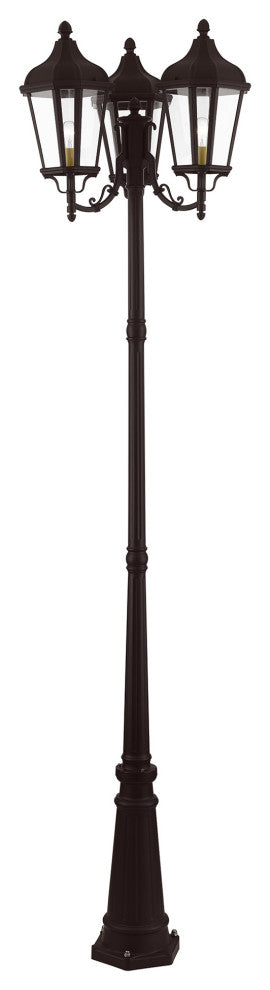 Livex Lighting Morgan 3 Light Bronze Outdoor Post