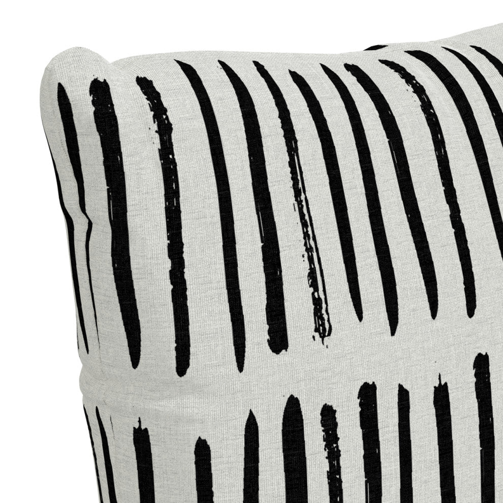 20" Outdoor Pillow Polyester Insert, Dash Black White