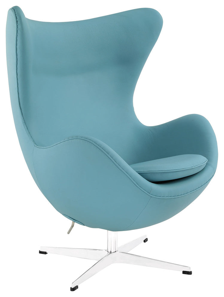 Modern Contemporary Living Room Leather Lounge Chair Black, Blue