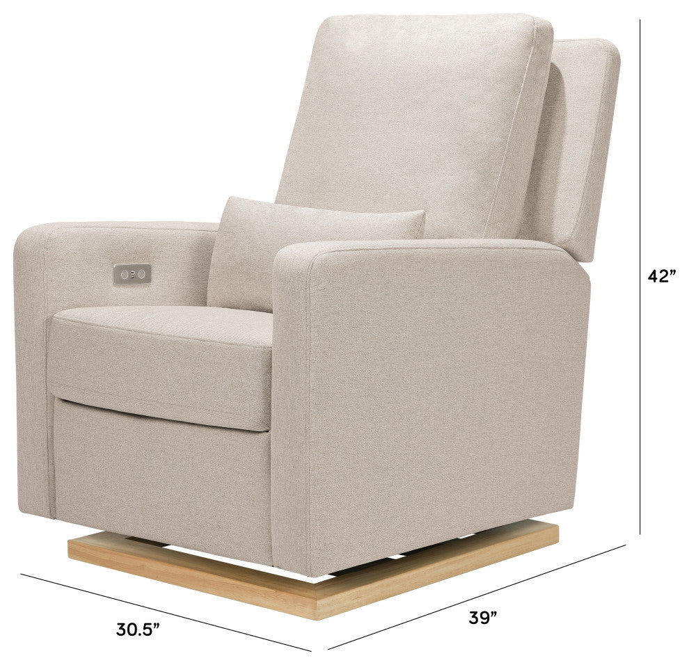 Sigi Electronic Recliner and Glider, Boucle With USB port, Performance Beach Eco-Weave
