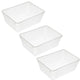 Plastic Storage Baskets for Office, Set of 3, Clear