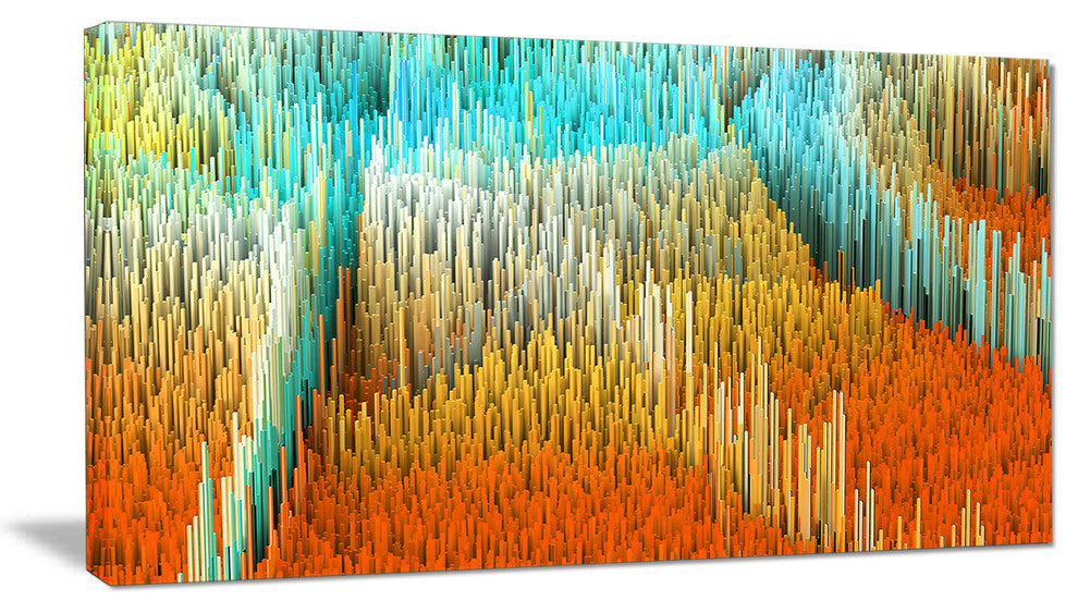 "Macro Render Structure, Yellow and Orange" Canvas Print, 32"x16"