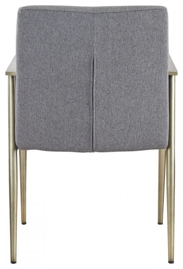 Gray Antique Brass Contemporary Dining Chair