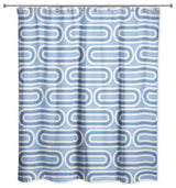 Groovy Blue Lines 71x74 Shower Curtain