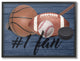 #1 Fan Sports Plank Framed Giclee Texturized Art, 16x20