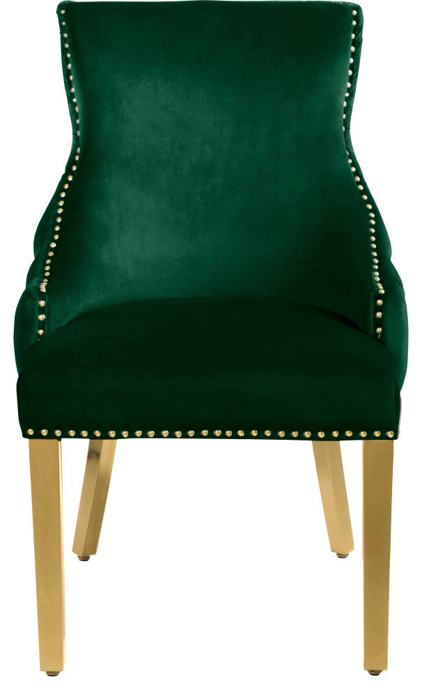 The Tuft Dining Chair, Green, Velvet, Set of 2