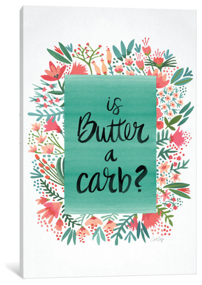 "Butter Carb Flowers White Artprint" by Cat Coquillette, 40x26x1.5