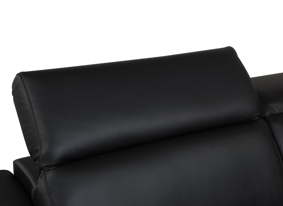 Rome Contemporary Genuine Italian Leather Sofa Black