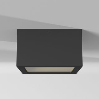 Outdoor Kube Flush Mount in Satin Black
