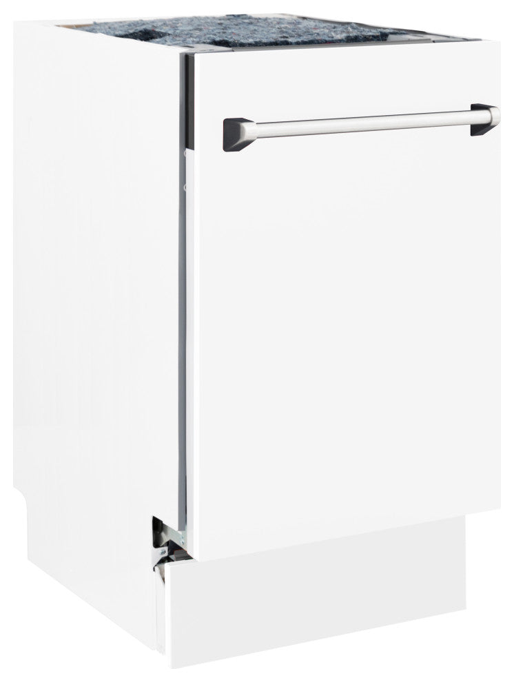ZLINE 18" Tall Tub Dishwasher, White Matte With Stainless Steel Tub DWV-WM-18