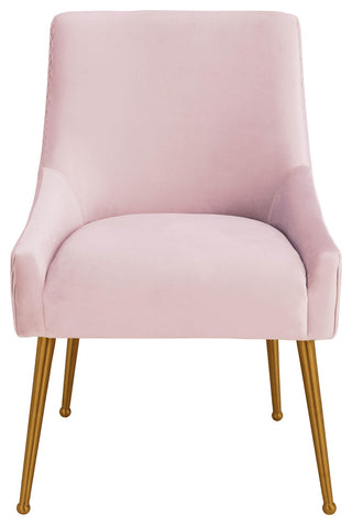 Beatrix Pleated Velvet Side Chair, Blush