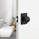Ridgecrest Mountain Oakley Privacy Door Knob with Square Rosette, Flat Black