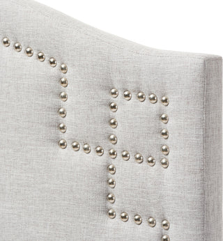 Aubrey Modern Grayish Beige Fabric Upholstered Twin Size Headboard