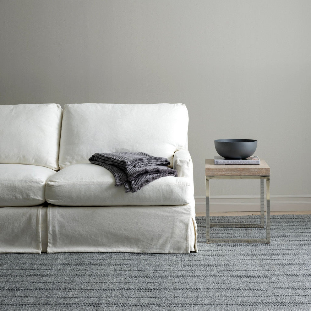 Dash & Albert Melange Stripe Grey/Black Handwoven Indoor/Outdoor Rug, 2' x 3'