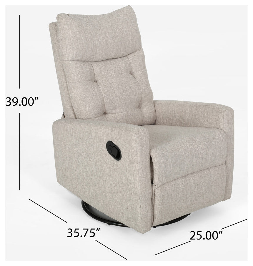 Ishtar Contemporary Glider Swivel Push Back Nursery Recliner, Beige
