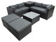 6-Pieces Outdoor Rattan Reversible Patio Sectional With Storage With Cushions