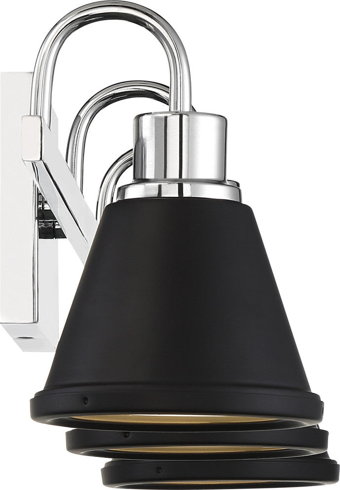 Nuvo Bette 3-Light LED Polished Nickel Matte Black Wall Mount