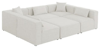 Maklaine 26'H x 108'W x 72'D Cream Durable Linen Modular Sectional