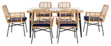Safavieh Beson 7Pc Dining Set, Brown / Navy