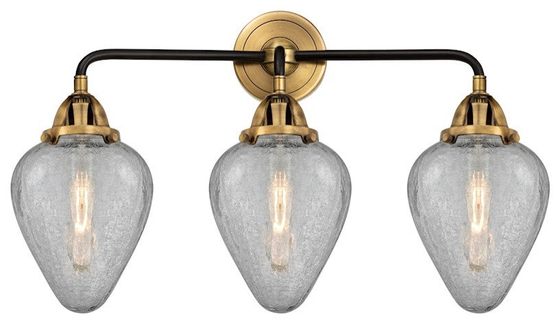 288-3W-BAB-G165-LED 3 Light 24.5" Bath Vanity Light, Black Antique Brass
