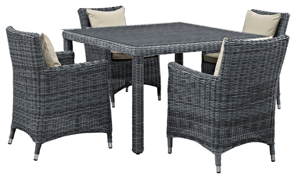 Summon 5-Piece Outdoor Patio Sunbrella Dining Set