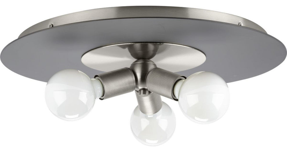 Trimble Collection Three-Light Brushed Nickel 18" Flush Mount