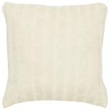 Ivory Knit Sweater Stripe Down Throw Pillow