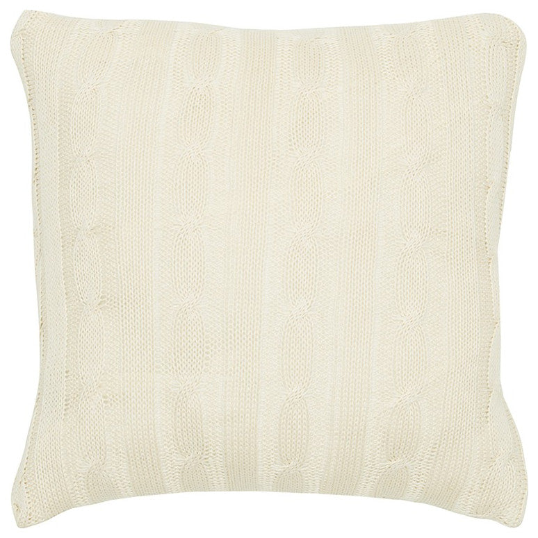 Ivory Knit Sweater Stripe Down Throw Pillow