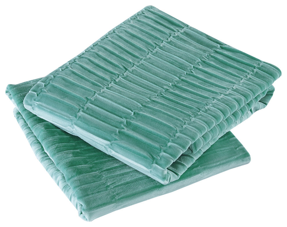 Pleated Velvet Pillow Covers, Set of 2, North Sea, 14"x26"