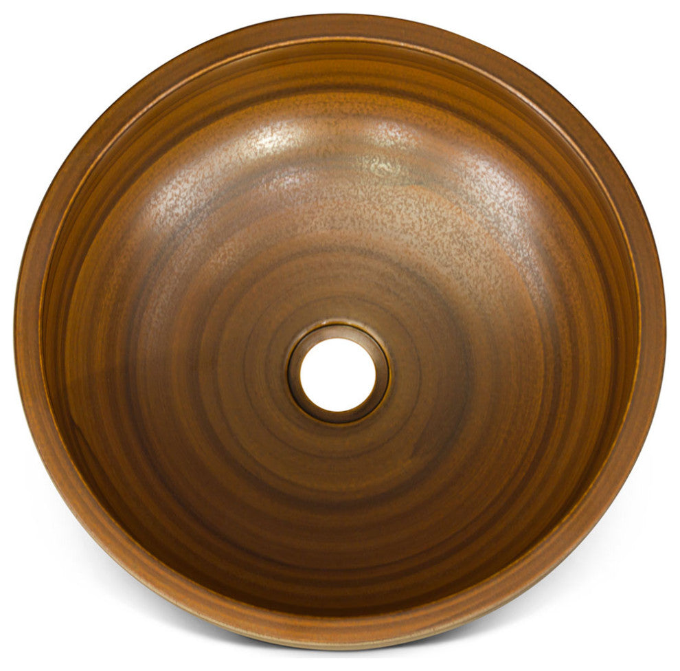 16in Earth Tone Oriental Porcelain Basin