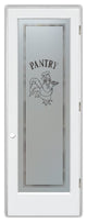 Pantry Door - Rooster Chef - Primed - 30" x 80" - Knob on Left - Pull Open