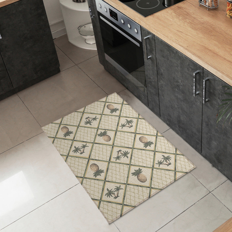 Indoor/Outdoor Kendall KE7 Beige Machine Washable 1'8" x 2'6" Rug