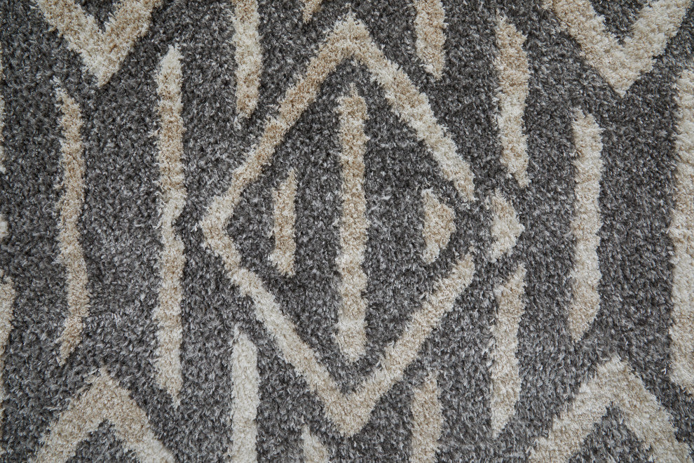 Weave & Wander Caide Contemporary Gray/White Rug, 4'x6'