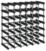 vidaXL Solid Wood Pine Wine Rack for 42 Bottles Black Storage Bottle Holder