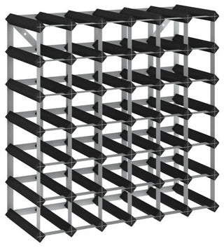 vidaXL Solid Wood Pine Wine Rack for 42 Bottles Black Storage Bottle Holder