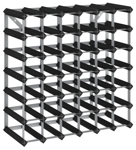 vidaXL Solid Wood Pine Wine Rack for 42 Bottles Black Storage Bottle Holder